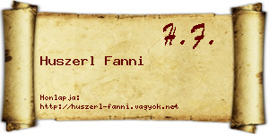 Huszerl Fanni névjegykártya