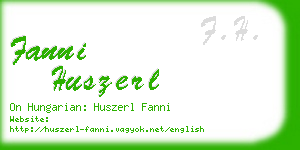 fanni huszerl business card